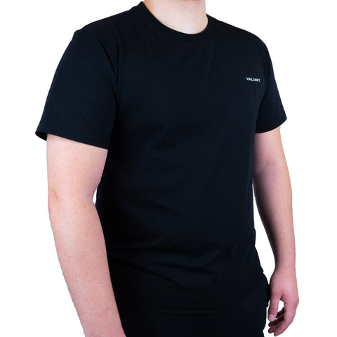 Tee-shirt noir Valiant logo texte Pixminds