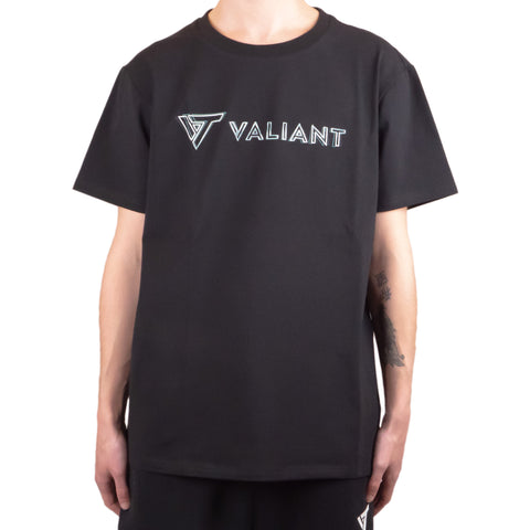 Tee-shirt noir Valiant texte glitch Pixminds